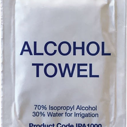 Alcohol Towel - 70% Isopropyl Alcohol, 30% Water for Irrigation