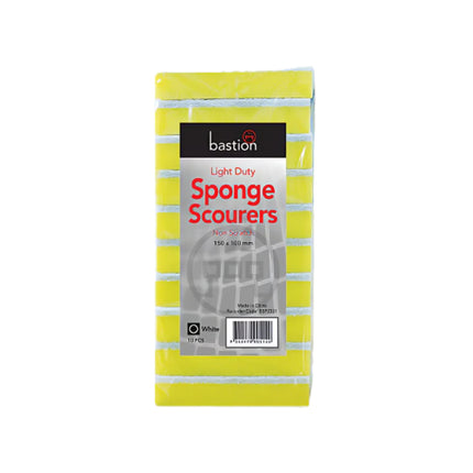 Bastion Sponge Scourers Light Duty - 10 Pack (100 x 150mm x 30mm)