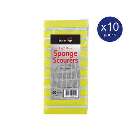 Bastion Sponge Scourers Light Duty - 100 Pack (100 x 150mm x 30mm)