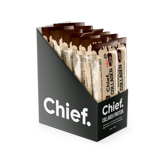Chief Salted Caramel Collagen Protein Bar Box