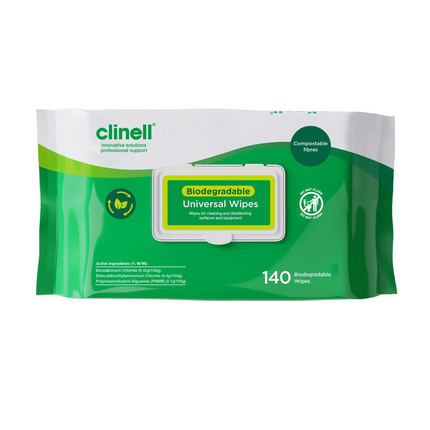 Clinell Universal Wipes Biodegradable Pack of 140