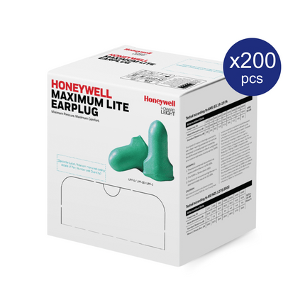 Honeywell Maximum Lite Disposable Ear Plugs box of 200 pcs