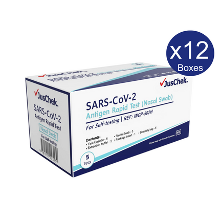 JusChek COVID-19 Rapid Antigen Test (Nasal Swab) - Box of 5