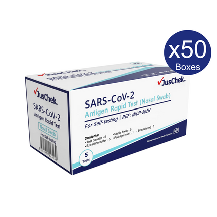 JusChek COVID-19 Rapid Antigen Test (Nasal Swab) - Box of 5