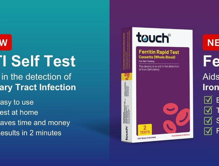 TouchBio test kits latest additions UTI test & iron test 