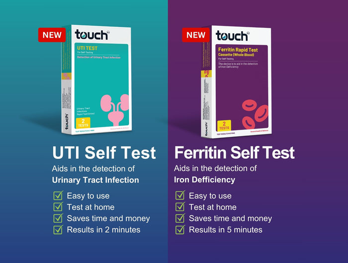 TouchBio self test kits for UTI and iron level check