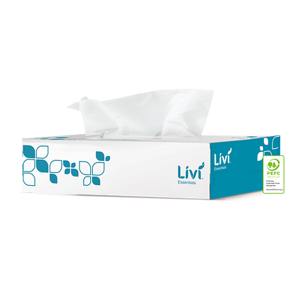 Livi Essentials Hypoallergenic 2 ply 100 sheets facial tissues