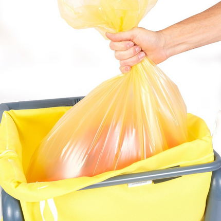 Yellow soluble seam laundry bag