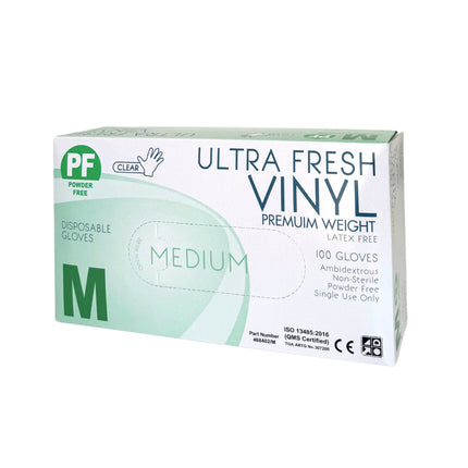 Ultra Fresh Powder Free Vinyl Clear Gloves Medium