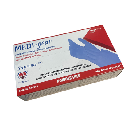 Medi-GEAR Powder Free Nitrile Examination Low Dermatitis Potential Gloves